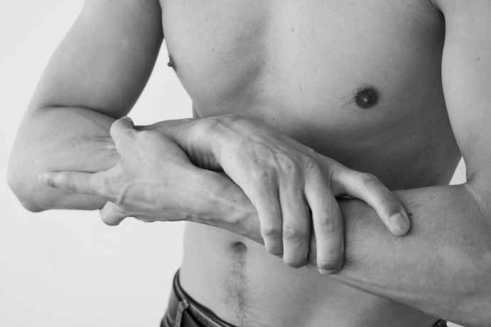 Shirtless man